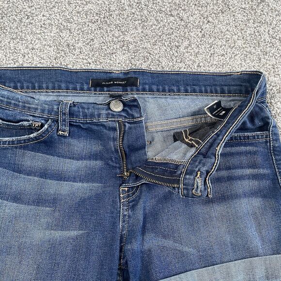 Flying Monkey Womens Cuffed Denim Jean Shorts Stretch Made In USA Size 26 - Picture 3 of 10